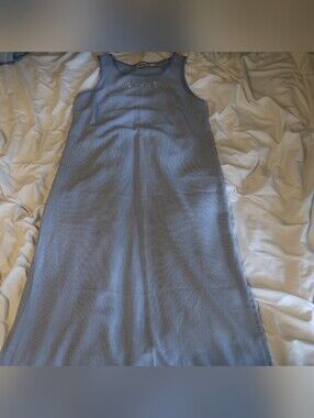 VTG JOANNA MAXI JUMPER DRESS WITH BUTTON DOWN BLOUSE